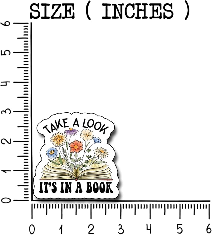 (3Pcs) Take a Look It's in a Book Sticker, Decorate Books Laptop Phone, Water Bottles Kindles Stickers, Tumbler Waterproof Vinyl Decorate Sticker 3" Inch