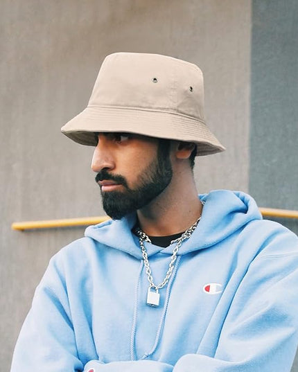 Falari Men Women Unisex Cotton Bucket Hat 100% Cotton Packable for Travel Fishing Hunting Summer Camp
