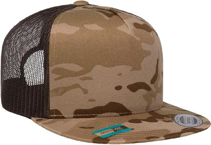Yupoong 5-Panel YP Classic Trucker Cap | High Profile Flat Visor Snapback | OSFM | Bulk Packs Available