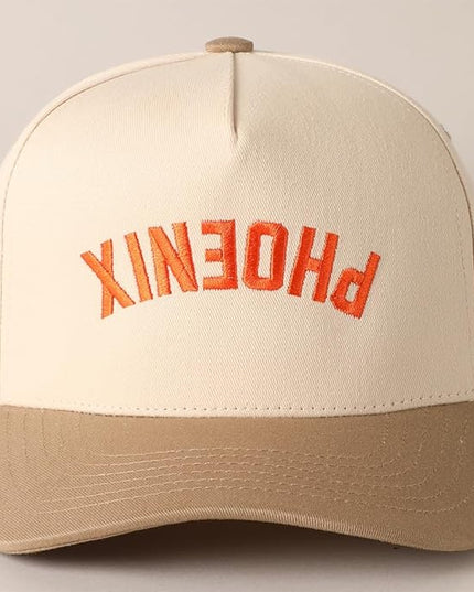 MIRMARU Two-Tone Vintage Canvas Trucker Hats for Men & Women, Adjustable Size Baseball Caps with Trendy Embroidered Design