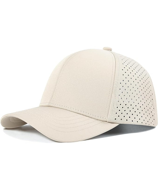 VOBOOM Men Quick Dry Baseball Cap Laser Cut Mesh Ball Curved Brim Snapback Hat