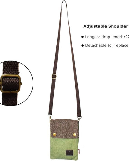 Women's Small Crossbody Bags Canvas Cellphone Purse Coin Pouch Wallet Mini Shoulder Handbags Wristlet Clutch
