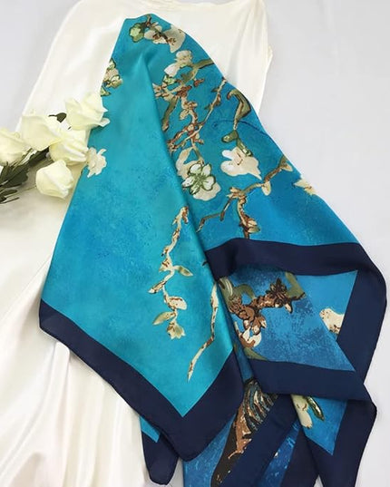Julunar Silk Like Head Scarf for Women - Satin Large Hair Scarves - 35" Square Silk Hair Wrap for Sleeping with Gift Packed