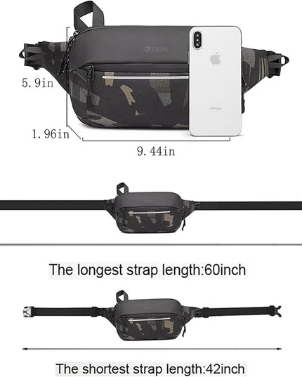 IVESIGN Crossbody Fanny Pack Belt Bag for Women & Men with Multi-Pockets, Waterproof Sling Bag for Travel, Running, Hiking, Cycling, Fashion Waist Bag Fits All Phones
