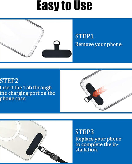 Fannoday Phone Tether Tab, 4 Pcs Universal Phone Lanyard Tab Used with Crossbody Strap, for Cell Phone Cases