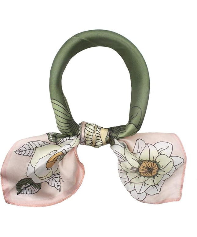 ANDANTINO 100% Mulberry Silk Scarf -21” Lightweight Square Neckerchief – Breathable Digital Printed Scarves with Gift Packed