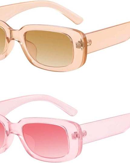 KUGUAOK Retro Rectangle Sunglasses Women and Men Vintage Small Square Sun Glasses UV Protection Glasse