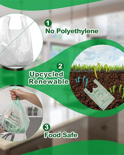OrangeBio 6~8 Gallon Compostable Trash Bags, 100 Count, 30 Liter, 100 Count, 0.85 Mil Heavy Duty, Food Scrap Bags for Medium Bins, US BPI ASTM D6400 and OK Compost Home Certified