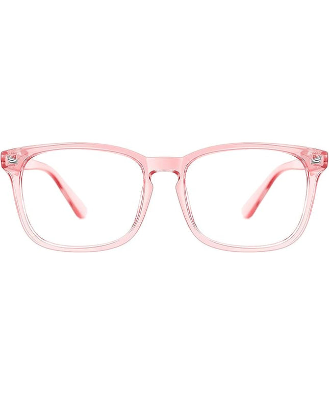 TIJN Blue Light Blocking Glasses for Women Men Clear Frame Square Nerd Eyeglasses Anti Blue Ray Computer Screen Glasses