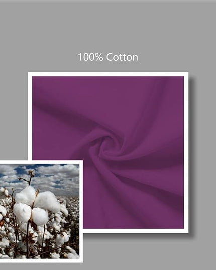 TOPDesign 12-Pack Economical 16"x15" Purple Cotton Tote Bag, Lightweight Medium Reusable Grocery Shopping Cloth Bags, Suitable for DIY, Advertising, Promotion, Gift, Activity