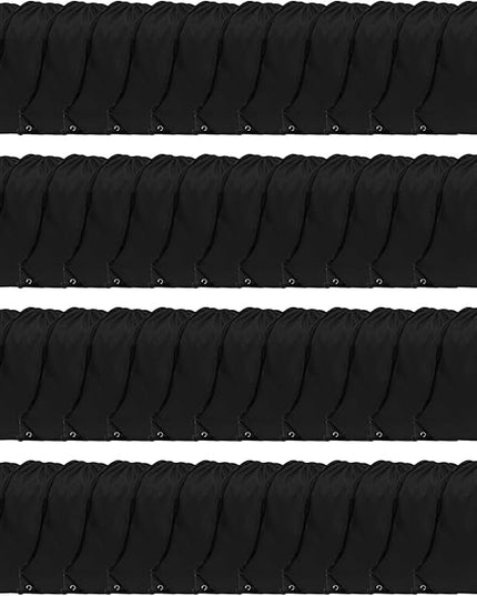 GoodtoU Drawstring Bags, Drawstring Backpack Nylon Backpack Draw String Bags Pack Bulk Cinch Sack Drawstring Gym Bag Drawstring Backpack for Sport, Traveling, Team (Black, 48Pcs)