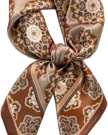 ANDANTINO 100% Mulberry Silk Scarf -21” Lightweight Square Neckerchief – Breathable Digital Printed Scarves with Gift Packed