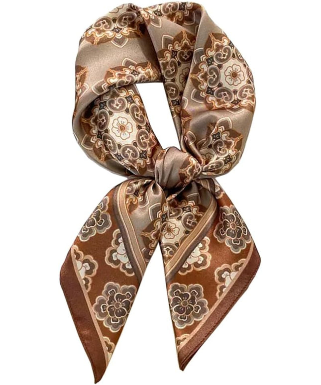 ANDANTINO 100% Mulberry Silk Scarf -21” Lightweight Square Neckerchief – Breathable Digital Printed Scarves with Gift Packed