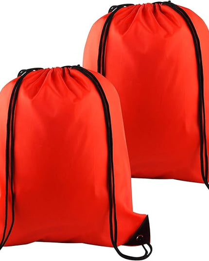 KUUQA 2Pcs Red Drawstring Backpack Bags Sack Bulk String Backpack Storage Bag