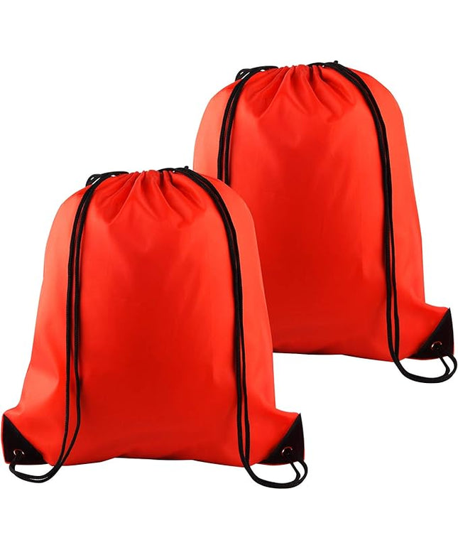 KUUQA 2Pcs Red Drawstring Backpack Bags Sack Bulk String Backpack Storage Bag