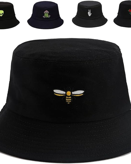 Cotton Bucket Hat for Women Men Summer Travel Sun Beach Bucket Cap, Unisex Outdoor Fisherman Hat