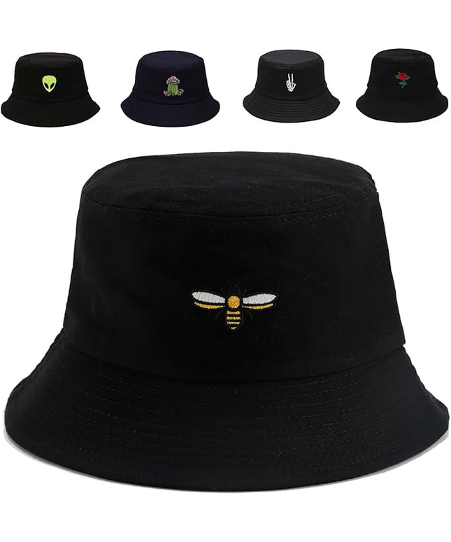 Cotton Bucket Hat for Women Men Summer Travel Sun Beach Bucket Cap, Unisex Outdoor Fisherman Hat