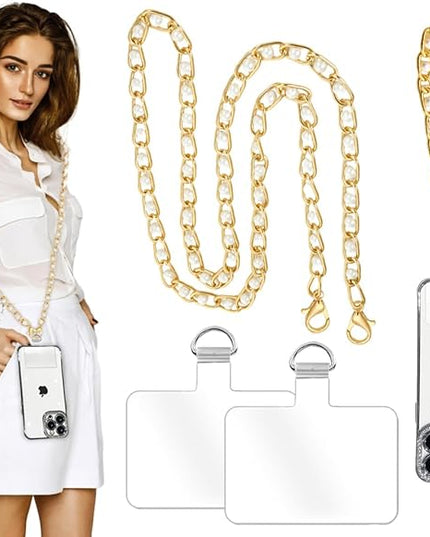 2Pcs Phone Crossbody Lanyard and Wrist Strap, Universal Cell Phone Lanyard Strap with 2Tether Tab