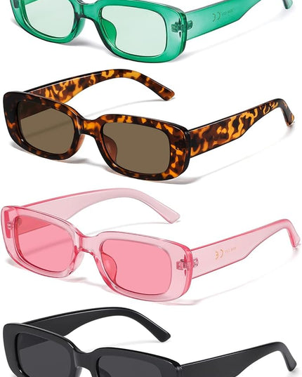 JASPIN Rectangle Sunglasses for Women Men Trendy Y2k Retro 90s Sun Glasses UV Protection Cool Square Frame