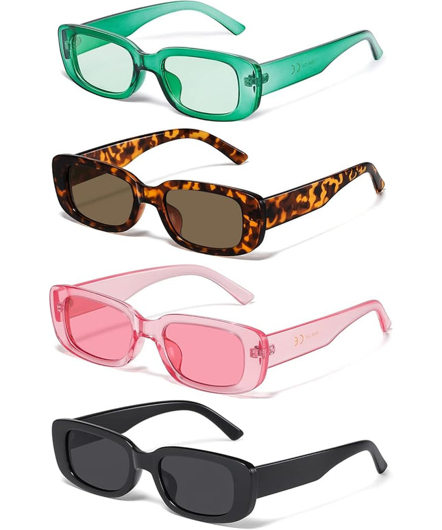 JASPIN Rectangle Sunglasses for Women Men Trendy Y2k Retro 90s Sun Glasses UV Protection Cool Square Frame