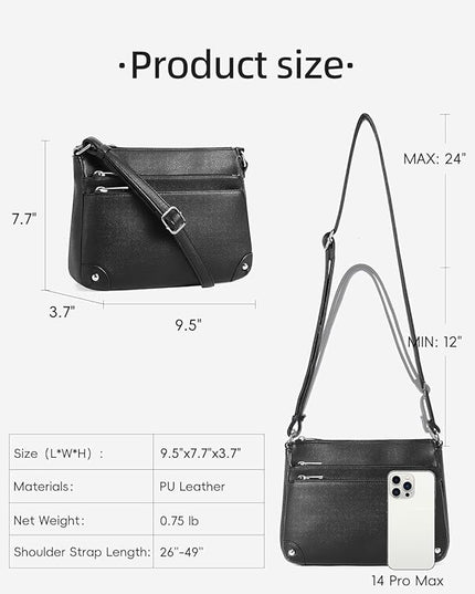 WESTBRONCO Crossbody Bags for Women, Medium Size Shoulder Handbags, Satchel Purse with Multi Zipper Pocket