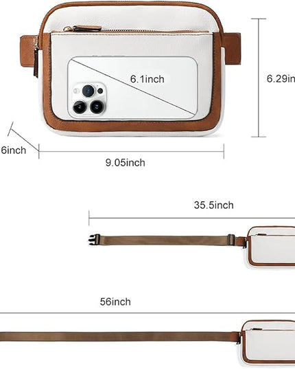 Mini Belt Bag for Women, RFID Small Fanny Pack, Womens Fashion Waist Packs with Extender Strap, Crossbody Bum Bags