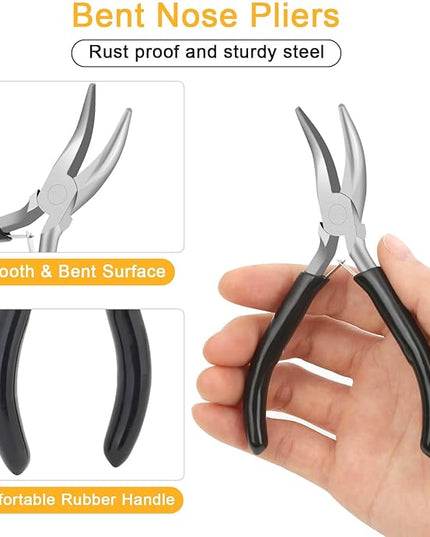 Anezus 1200PCS Jump Rings for Jewelry Making Kit, Jump Rings and Necklace Clasps with Jump Ring Pliers Tools for Jewelry Making Supplies and Necklace Repair (Silver)