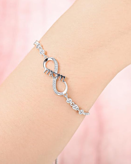 Desimtion Gifts for Women Mom, Infinity Love Bracelets for Women, Valentines Day Birthday Jewelry Gifts for Her Girls Girlfriend Mom Wife from Daughter Son