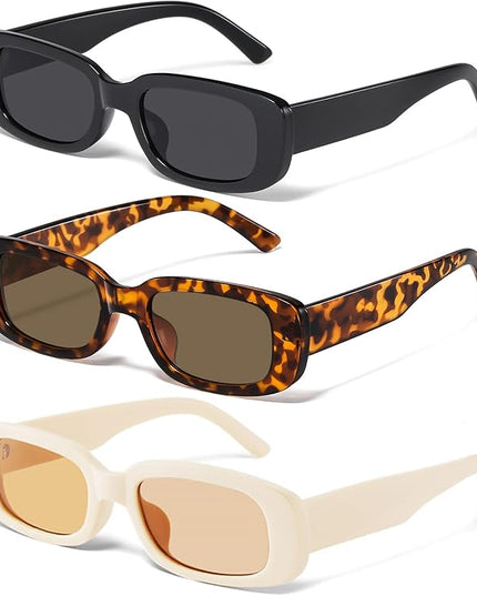 JASPIN Rectangle Sunglasses for Women Men Trendy Y2k Retro 90s Sun Glasses UV Protection Cool Square Frame