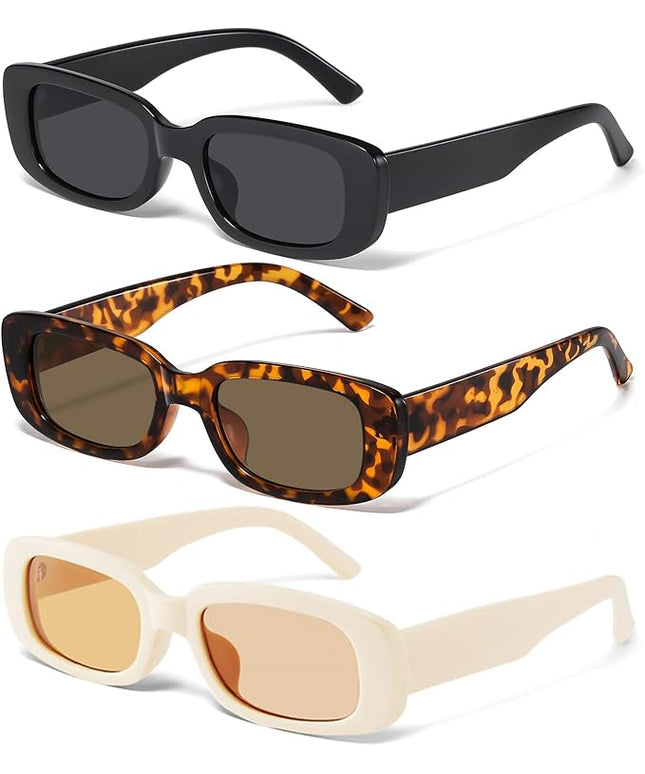 JASPIN Rectangle Sunglasses for Women Men Trendy Y2k Retro 90s Sun Glasses UV Protection Cool Square Frame