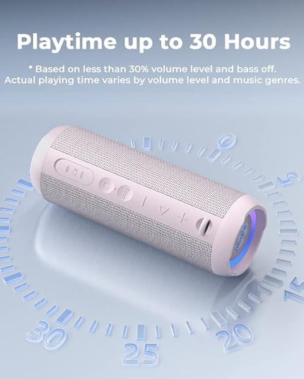 RIENOK Portable Bluetooth Speaker 30W Dual Pairing True Wireless Stereo HD Sound IPX7 Waterproof Outdoor Sport Shower Wireless Speaker Bluetooth 5.3 for Home Party