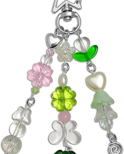 Keychain Bag Accessories Cute Cherry Strawberry Flower Keychains Accessories Decor for Keys Bags Purses Gift