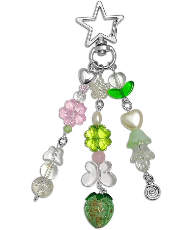 Keychain Bag Accessories Cute Cherry Strawberry Flower Keychains Accessories Decor for Keys Bags Purses Gift