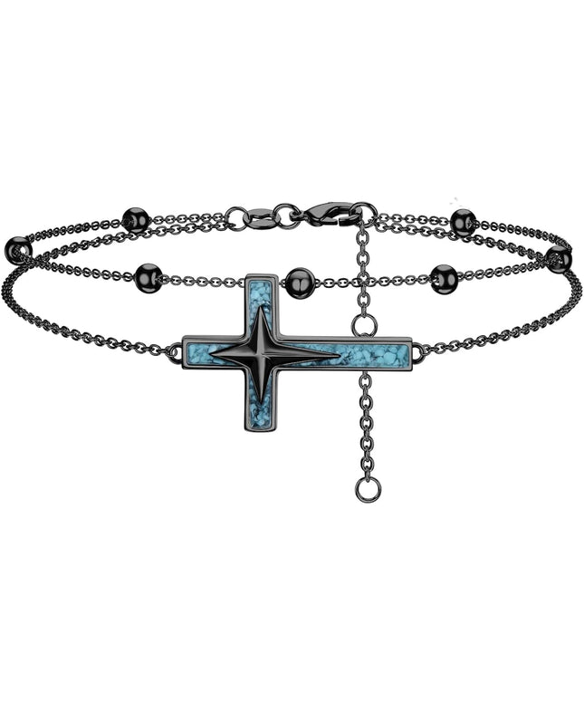 Dorunmo 925 Sterling Silver Infinity Heart Cross Circle Evil Eye Anklet Bracelets for Women Mother's Day Jewelry for Wife Girlfriend Mom Her
