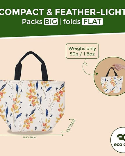 ECO CHIC Insulated Lunch Bag - Waterproof, Reusable Office Lunch Tote Bag for Women & Men - Durable Cooler in Cute Colorful Designs - Ideal for daily lunching
