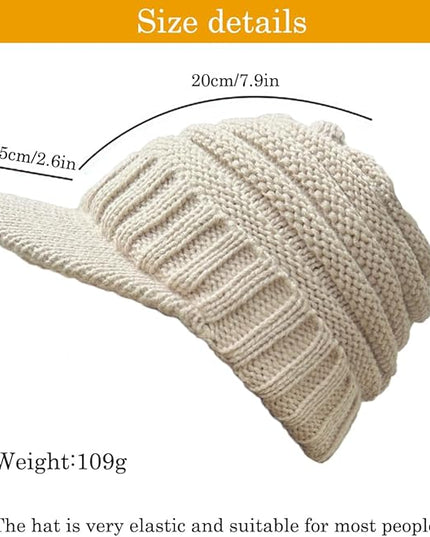 XYIYI Beanie Tail Winter Warm Knit Messy High Bun Ponytail Hats Visor Beanie Cap