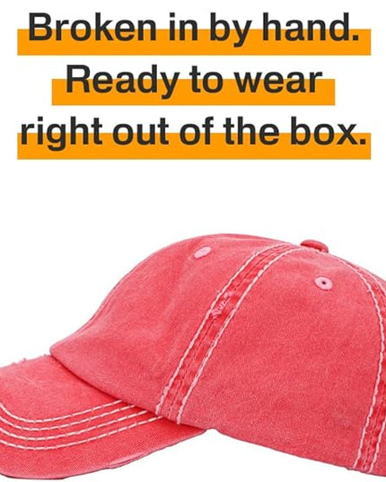 KBETHOS Vintage Washed Distressed Cotton Dad Hat Baseball Cap Adjustable Polo Trucker Unisex Style Headwear