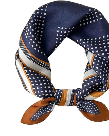 ANDANTINO 100% Real Mulberry Silk Scarf -21'' x 21''- Lightweight Neckerchief –Women Men Small Square Digital Printed Scarves