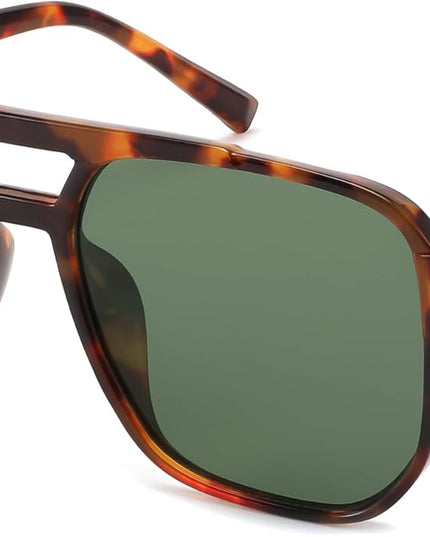 FEISEDY Retro Square Aviator Sunglasses Women Men 70s Vintage Trendy Plastic Frame Sun Glasses B2835