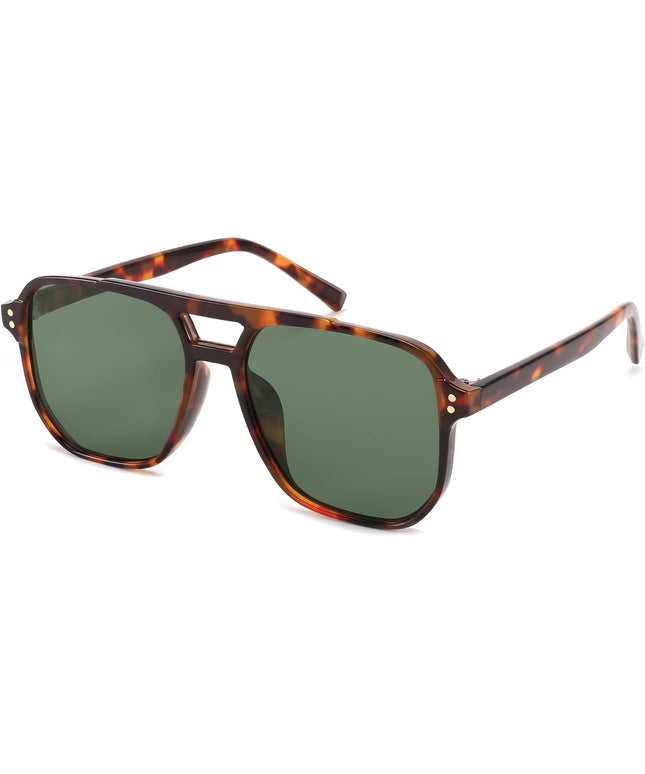 FEISEDY Retro Square Aviator Sunglasses Women Men 70s Vintage Trendy Plastic Frame Sun Glasses B2835