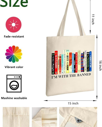 AUSVKAI Canvas Tote Bag Aesthetic for Women, Cute Cloth Cotton Bags for College Shopping Beach Grocery and Trendy Gifts