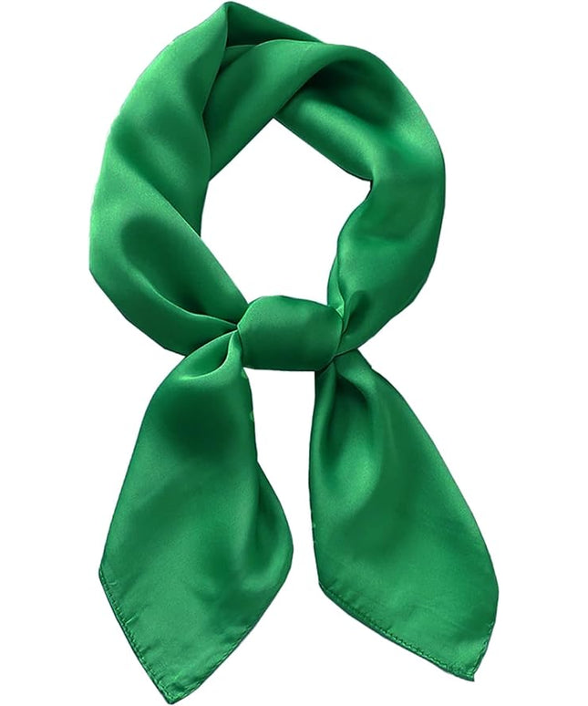 CHUNG Women's Square Satin Scarf 27.5" Bandanas Solid 50s Retro Neck Scarves Emulation Silk Handbag Hair Ribbons Necktie