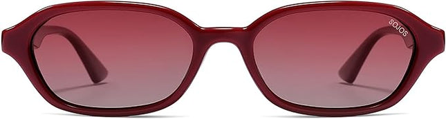 SOJOS Retro Rectangle Polarized Sunglasses for Women Men Trendy Hexagon Narrow Chic Y2K Sunnies SJ2629