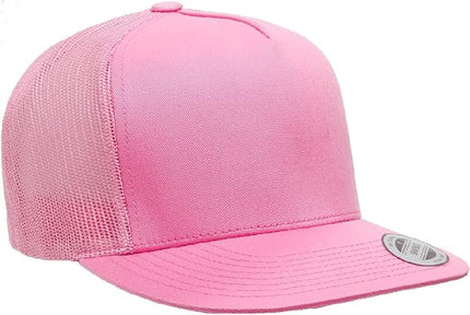 Yupoong 5-Panel YP Classic Trucker Cap | High Profile Flat Visor Snapback | OSFM | Bulk Packs Available