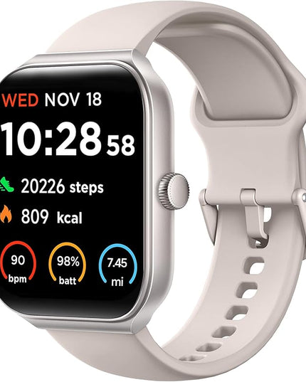 TOOBUR Smart Watch for Men Women Alexa Built-in, 1.95" Fitness Tracker with Answer/Make Calls, IP68 Waterproof/Sleep Tracker/Heart Rate/100 Sports, Fitness Watch Compatible iOS Android