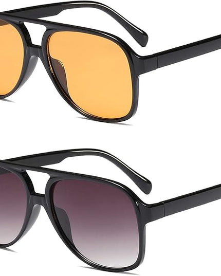 YDAOWKN Retro Aviator Sunglasses for Women Mens Large Frame Classic Vintage 70s Sun Glasses Aviators