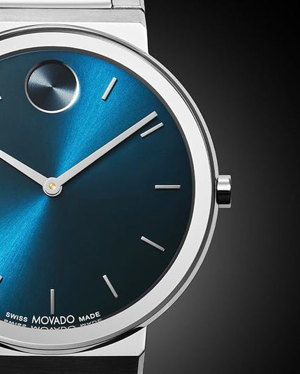 Movado Bold Horizon Ultra Thin Watch for Men and Women - Swiss Made - Water Resistant 3ATM/30 Meters - Sleek and Slim Premium Luxury Wristwatch for Everyone - 40mm