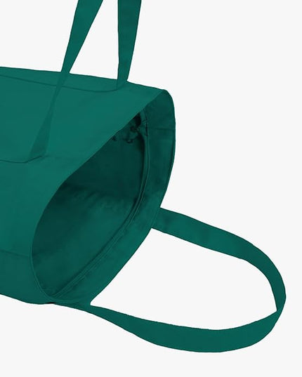 Eco Right Canvas Tote Bag for Women with Zip & Inner Pocket, 100% Organic Cotton Tote Bags for Men, Shopping, Beach