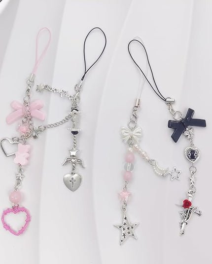 Cute Y2K Phone Charm Aesthetic Phone Charms Accessories Cute PhoneLanyard String for Bag Purse Backpack Airpods Pendants Decor