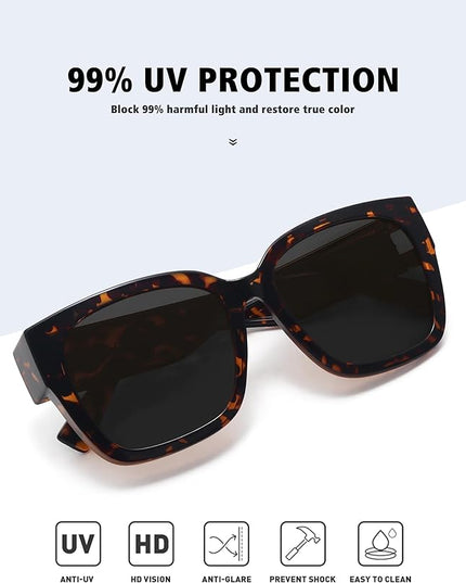 MEETSUN Oversized Fit Over Glasses Sunglasses for Women Men Large Trendy Polarized Sunglasses for Driving UV Protection